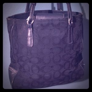 Vintage Signature Coach Tote Black